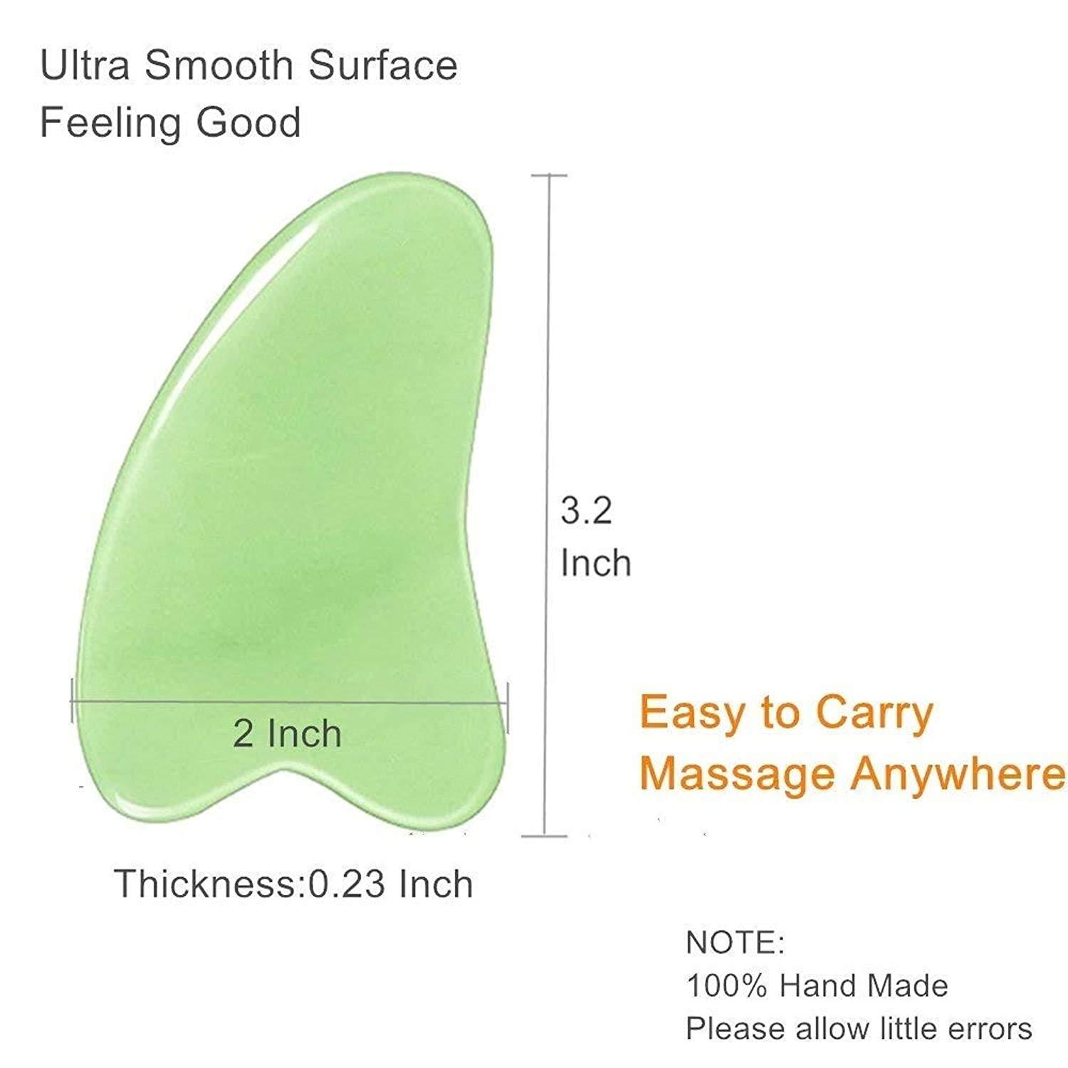 IMPORTIKAAH Importikaah Ice Jade Roller with Gua Sha Scraping Plate Set Anti Aging Massager Traditional Facial Scraper Tool - Pack of 2