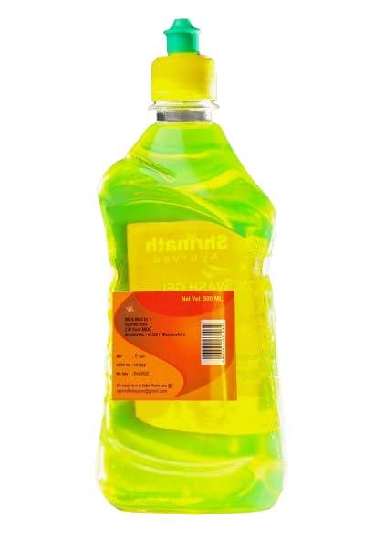 SHRINATH AYURVED Shrinath Dishwash Gel 500 ML (Pack of 2), An Excellant Dishwashing Liquid, Utensil Cleaning Liquid