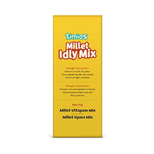 Timios Timios Instant Millet Idly mix | Easy & Ready to Cook Instant Millet Breakfast Mix for Kids | Rich in Protein & High Fiber| 250 g