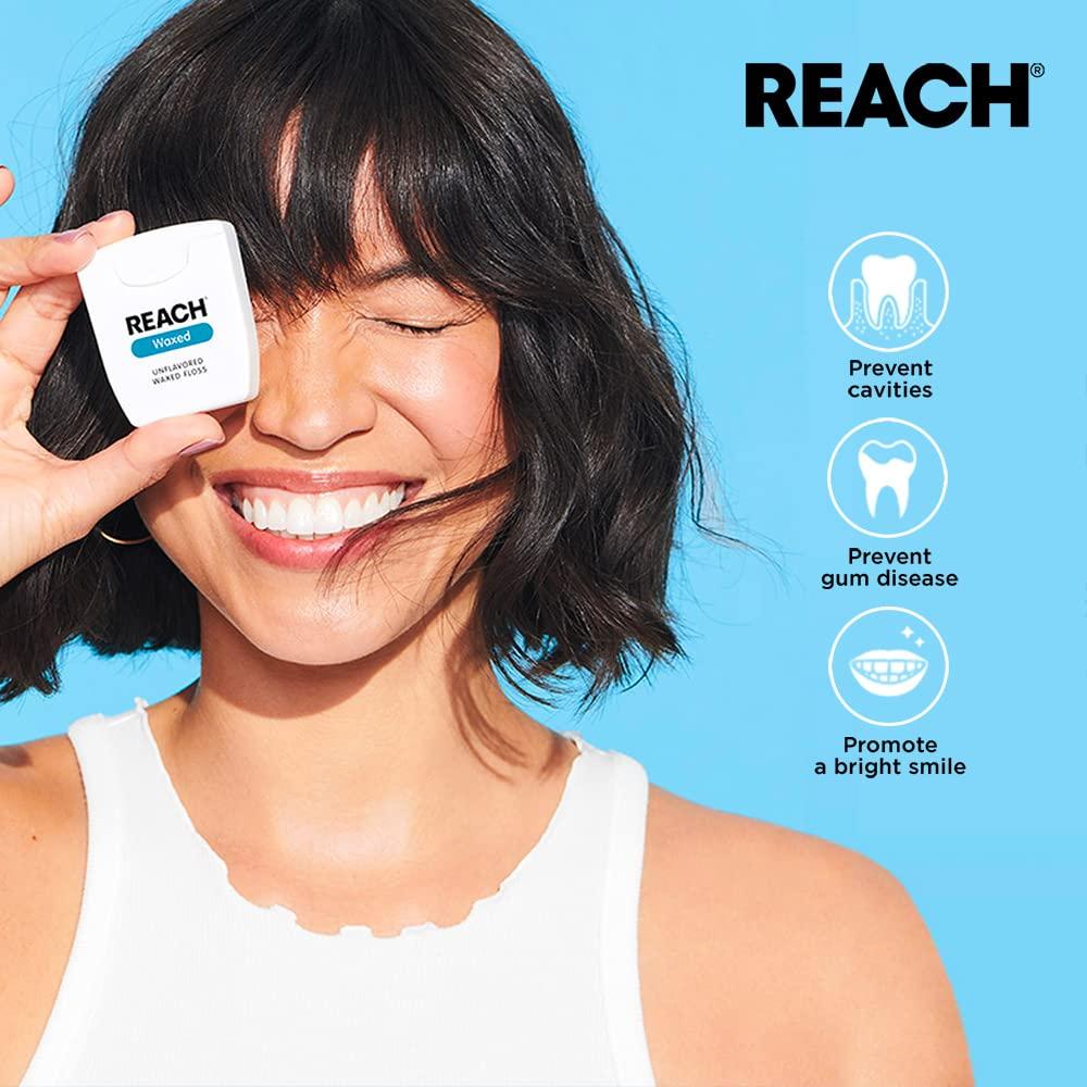 Reach Reach Waxed Dental Floss Mint, 55 Yards each by Johnson & Johnson