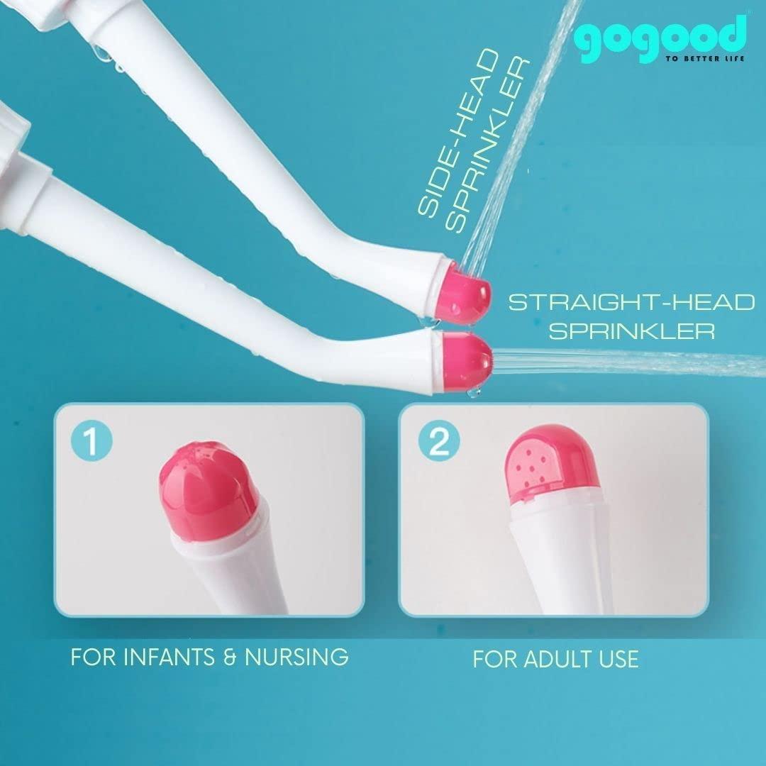 gogood GOGOOD Portable Bidet Jet Spray for Toilet - Retractable Peri Bottle, Postpartum Perineal Bum Cleaner 2 Nozzles and Travel Bag, 500ml (Pink)