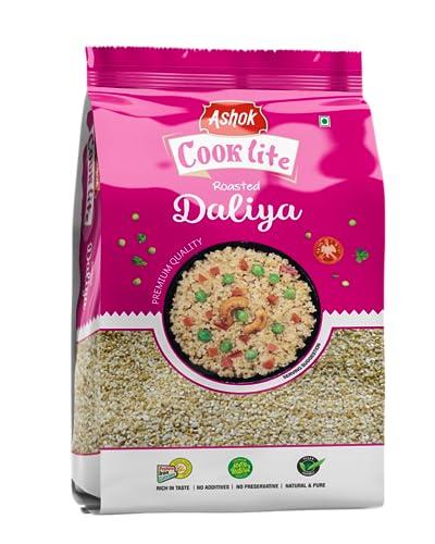 ASHOK NUTRIRICH ASHOK COOKLITE Broken Wheat Daliya Nutritious with High in Protein and Fiber Roasted Gehoon Dalia | Easy to Use No Preservatives (Daliya 1kg)