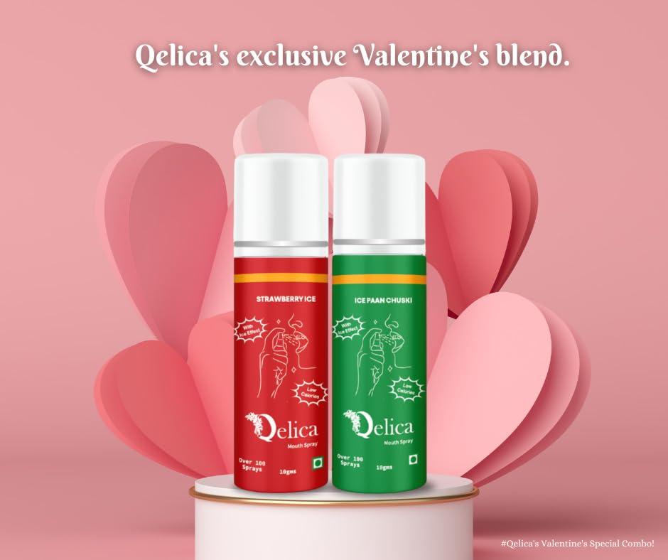 Qelica Qelica Love Special Mouth Freshener Long-Lasting Kiss-Ready Breath Freshness (Strawberry Ice & Ice Paan Chuski)