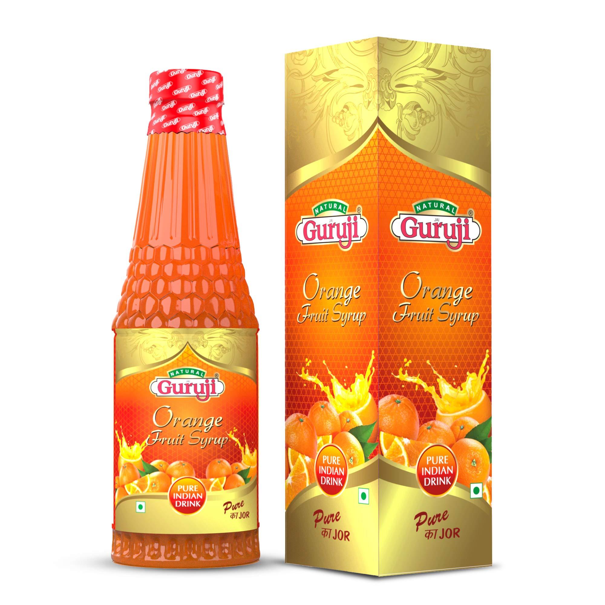 Jai Guruji Jai Guruji Orange Fruit Syrup Sharbat, Instant Refreshing Drink For Summer (Mix with Water or Soda)  750ml
