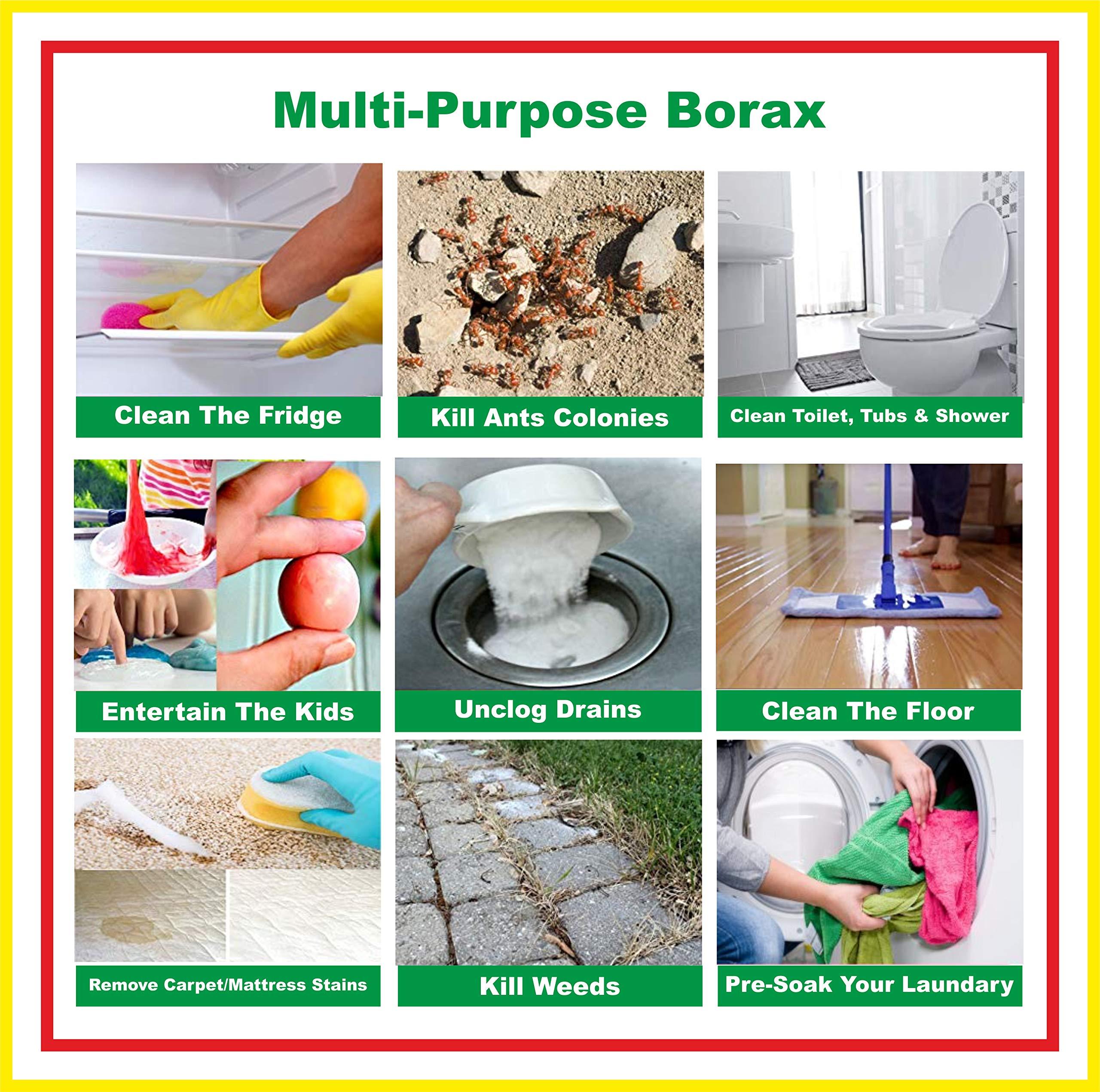 Jioo Organics Jioo Organics 100% Pure Borax Powder - Natural Multi-Purpose Cleaner for Laundry, Home, and DIY Slime - 400g