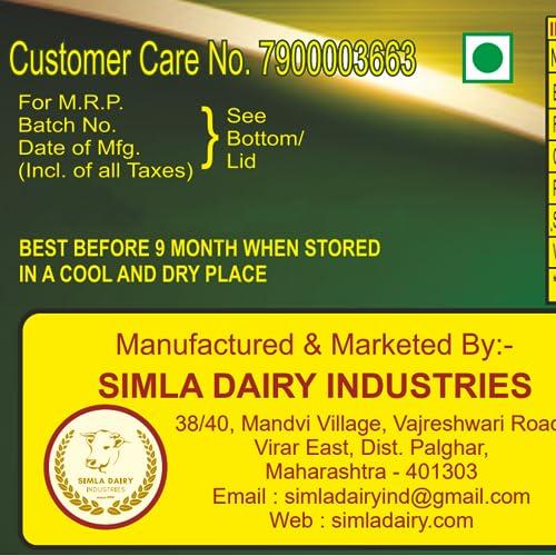 Simla Dairy Industries Simla Dairy Industries Suhana Simla Premium 5 Liter Danedar Buffalo Ghee Pure Desi Ghee - 5000 Ml