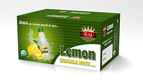RAJ SPECIAL JEERA Raj Special Lemon Masala Fizz Beverage Instant refreshing Drink For Summer- 160ml* 24(Lemon, Pack of 4)