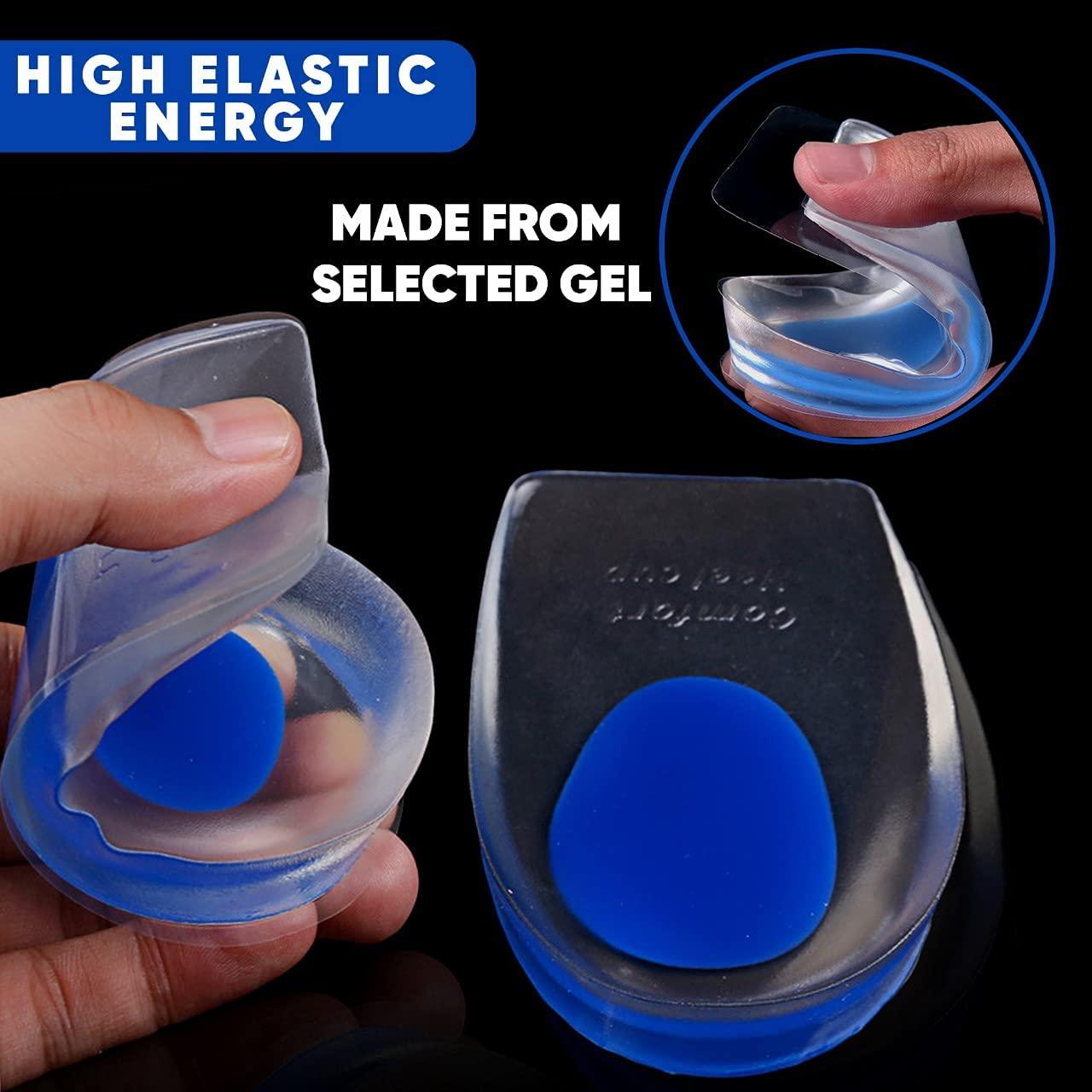 HINGOL HINGOL Gel Heel Cups Plantar Fasciitis Inserts - Silicone Gel Heel Pads for Heel Pain, Bone Spur & Achilles Pain, Gel Heel Cushions and Cups, Pad & Shock Absorbing Support