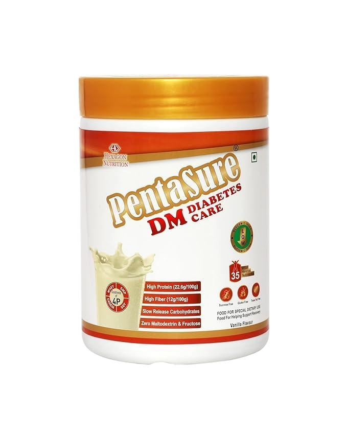Pentasure PentaSure DM Diabetes Care Nutrition Drink to help manage Blood Sugar levels| Vanilla Flavor| 1 KG | 4 Proteins| High Fiber & Zero Maltodextrin