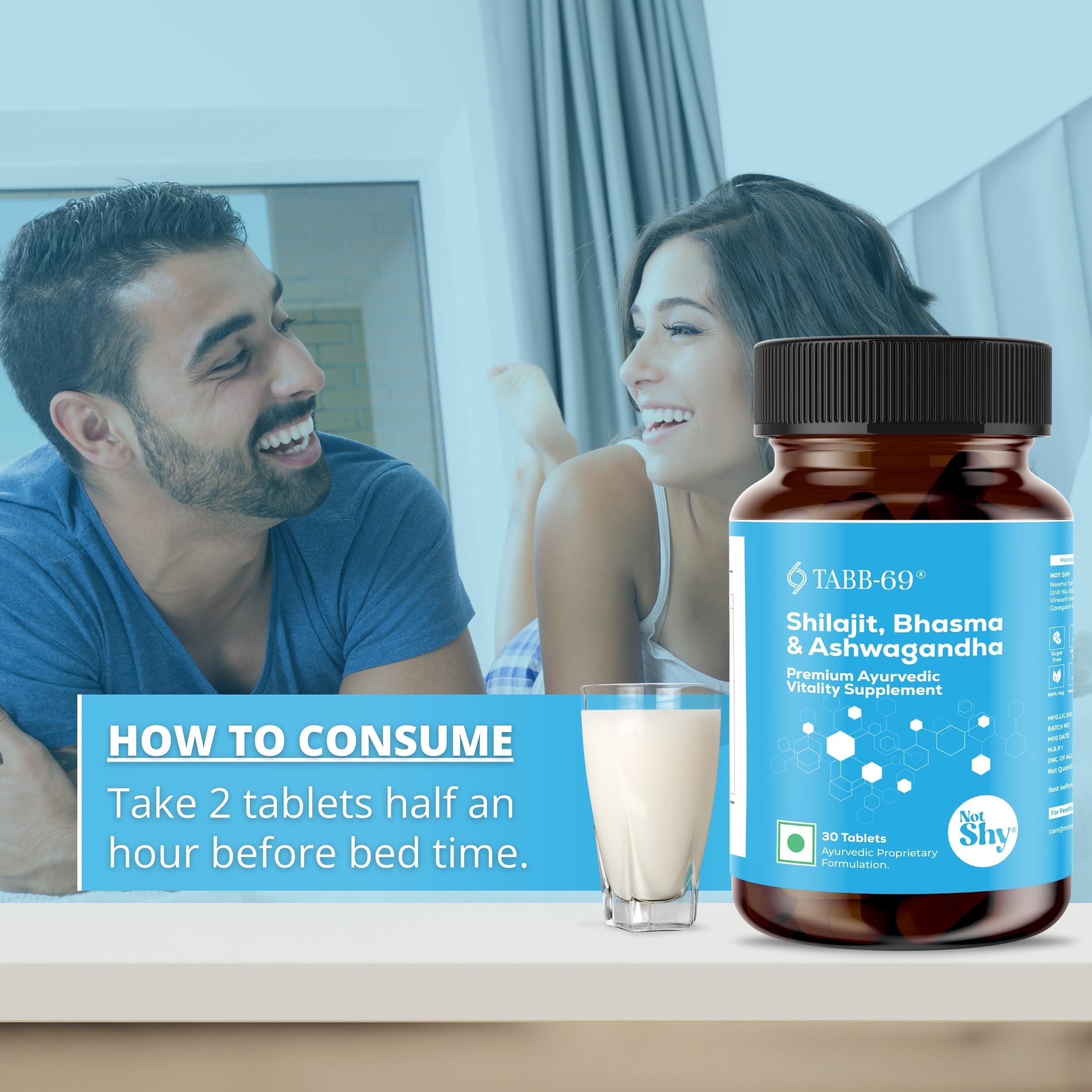 TABB-69 TABB-69 Notshy | Ayurvedic Supplement With Ashwagandha, Kaunch Beej Safed Musli Extracts, | 1 Bottle Of (30 Tablets)