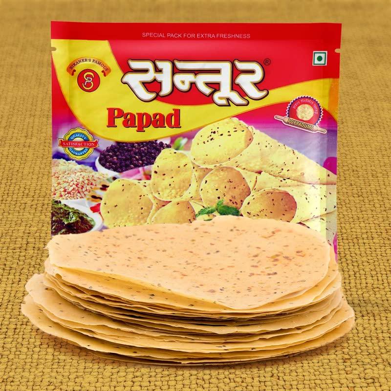 SWAD PRODUCTS Swad Products | Santoor Papad 400Gm & Santoor Tikadi Papad 400Gm Combo | Handmade Papad | Crispy Papad | Bikaneri Papad | Natural Ingredients Papad