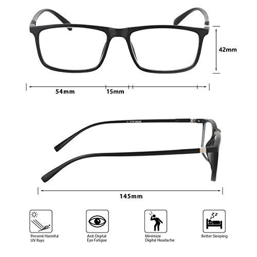 Optify Optify full rim free size Power reading glasses with blue block light filter & anti reflective coating for Men and Women(+4.00)