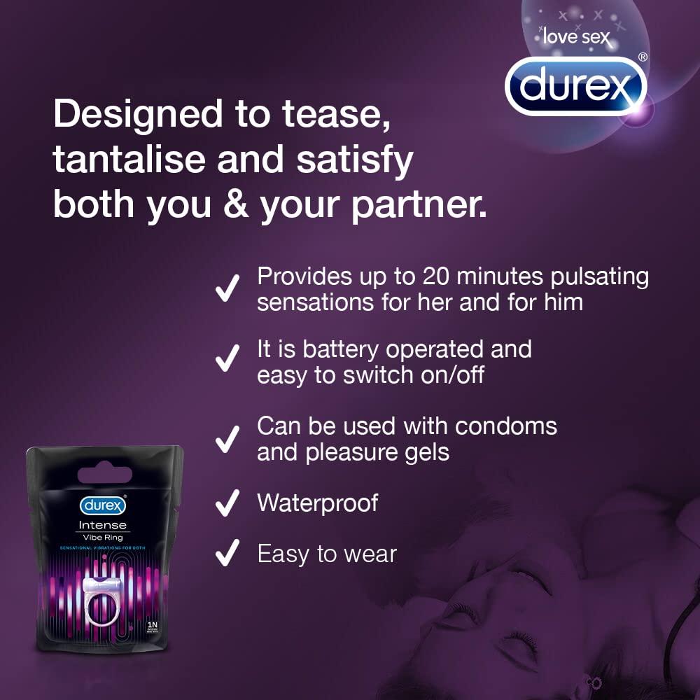 Durex Durex Condoms, Extra Thin - 10 Count & Durex Play Vibrations Massager Ring