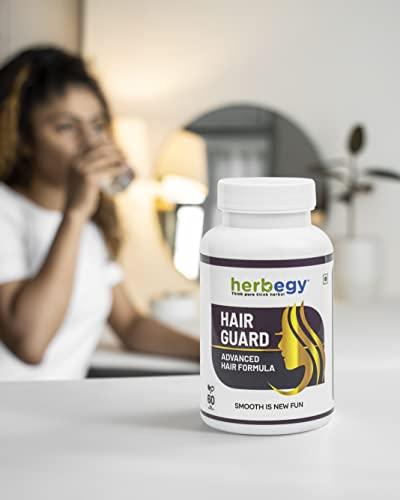 Herbegy Hair Guard Capsules | Herbegy Supplement for Hair Growth | Hair Fall Control | Strong Hairs & Healthy Skin (60 Capsules)