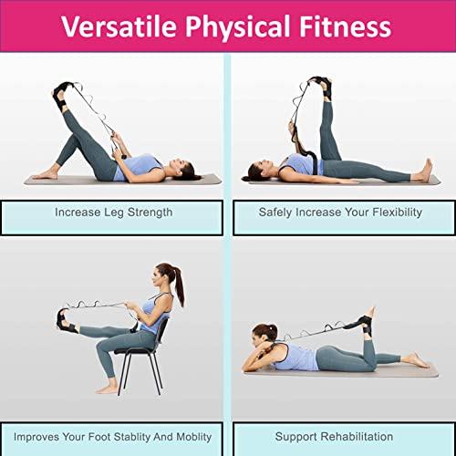 Tdas Tdas Foot Stretcher Calf Yoga Ligament Stretching Strap Ankle Leg Hamstring for Plantar Dancers Fasciitis Drop Pain Relief Achilles Tendonitis Belt Equipment Bands Band Stretch (Pink)