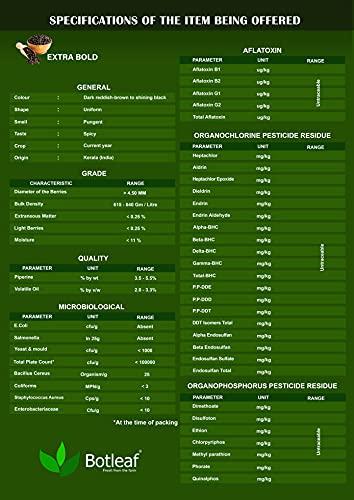 BOTLEAF BOTLEAF Black Pepper Whole 250 GM Extra Bold Size Fresh Kerala peppercorns from the farm Self Cultivated Thellissery Sabut Kali Mirch Golki Gota Pantry Golmorich Malabar Kalimiri Miriyalu 250gm
