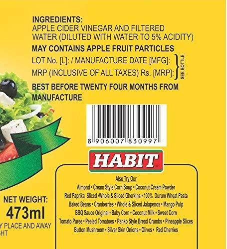 Habit Habit Combo Pack of 1 Brewed Vinegar 500ml and 1 Apple Cider Vinegar 473ml (2 Packs Combo)