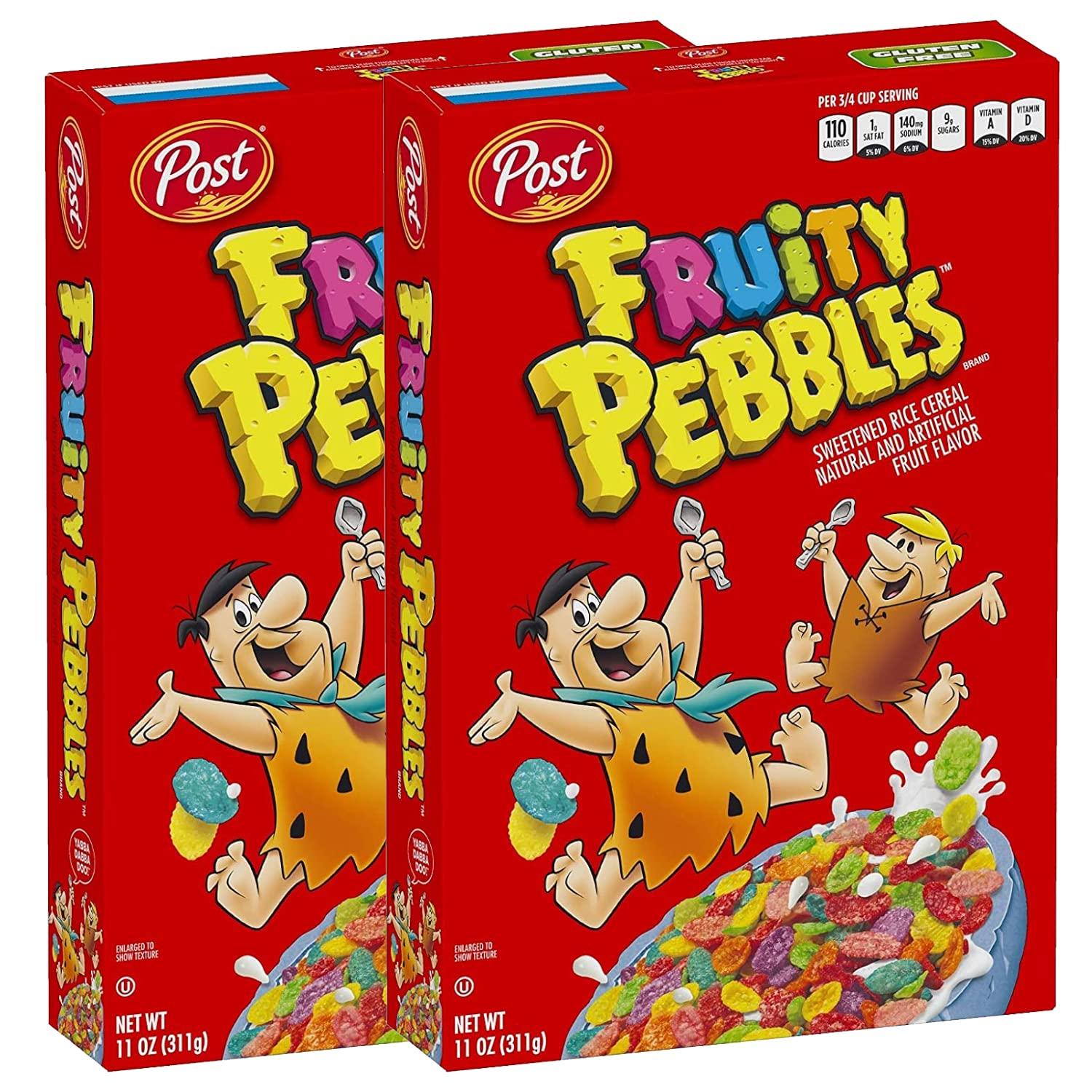 Fruity Pebbles Post Fruity Pebbles Sweetened Rice Cereal, 311 g, 2 Pack