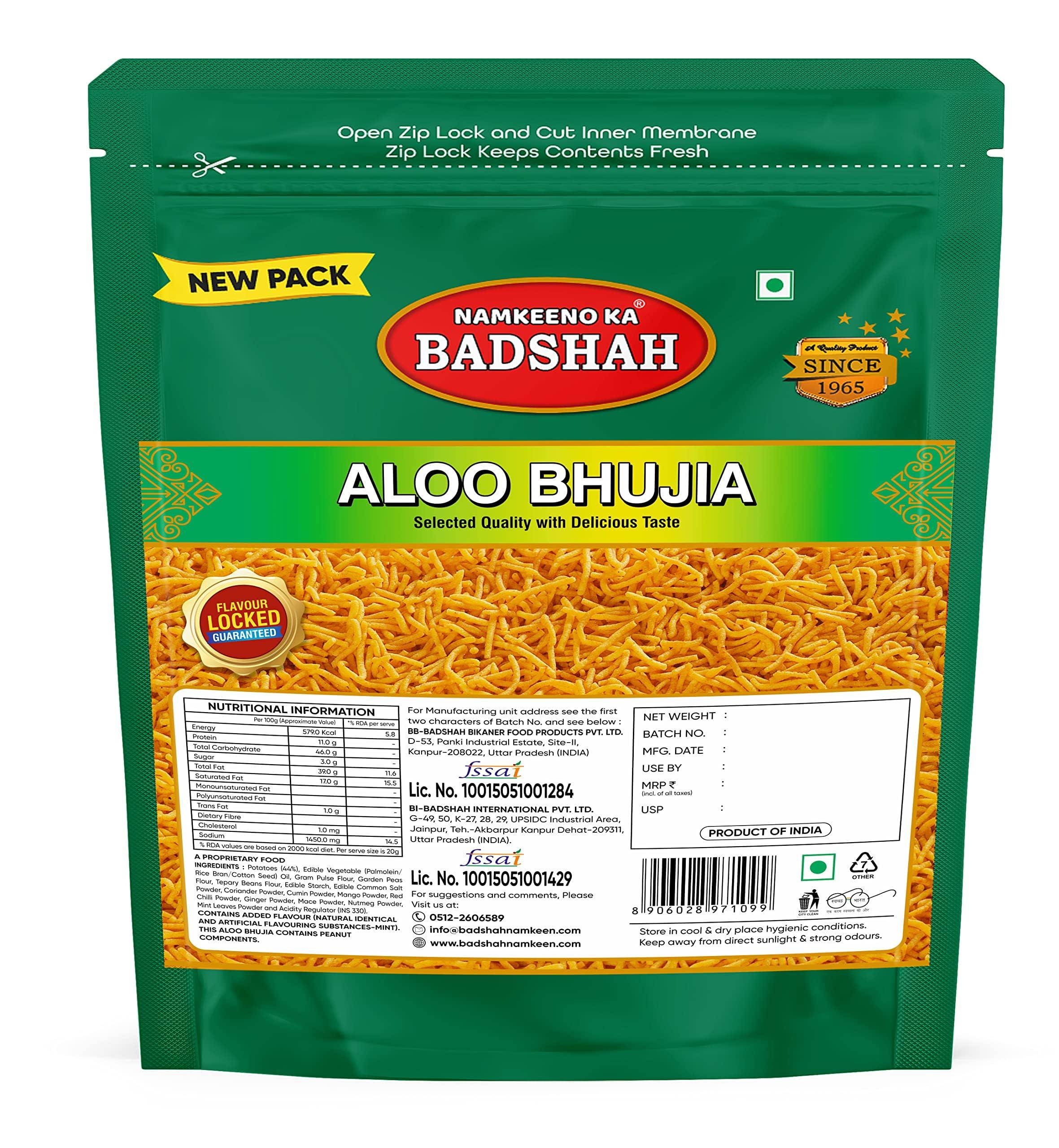 NAMKEENO KA BADSHAH Badshah Combo Pack of Anmol Ratan Kaju Mixture Namkeen 1Kg and Aloo Bhujia 400gm Namkeen Gift Offer, Tangy & Spicy Indian Dalmoth, Ready to Eat Crispy & Light Snacks