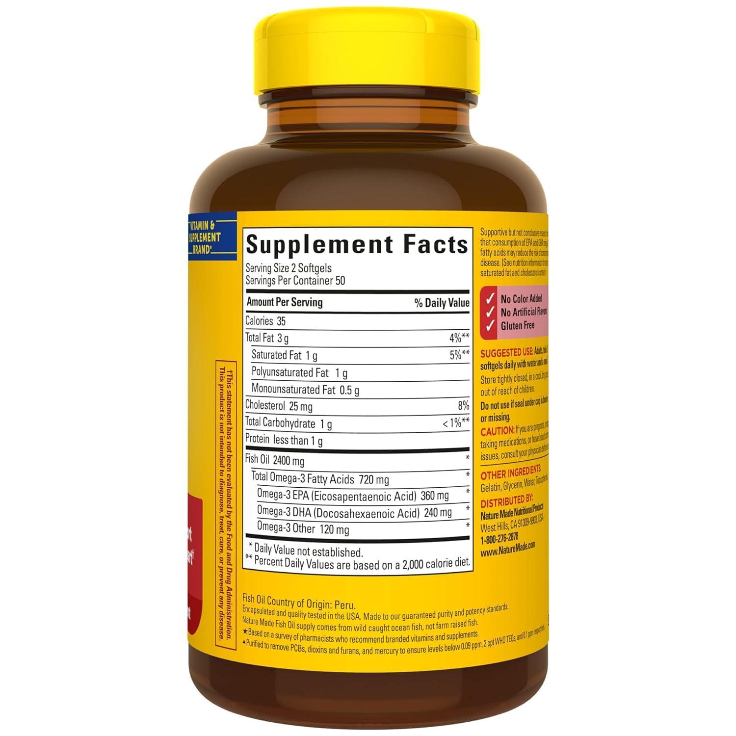 Nature Made Nature Made Fish Oil 1200mg Omega 3 360mg - 100 Count