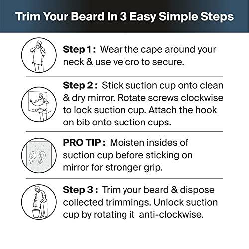 Bombay Shaving Company Bombay Shaving Company Beard Bib | Beard Trimmings Catcher and Grooming Apron | Black & Beard Shaper Tool With Comb For Men, Home And Salon Use, Men Beard Accessories (Transparent)