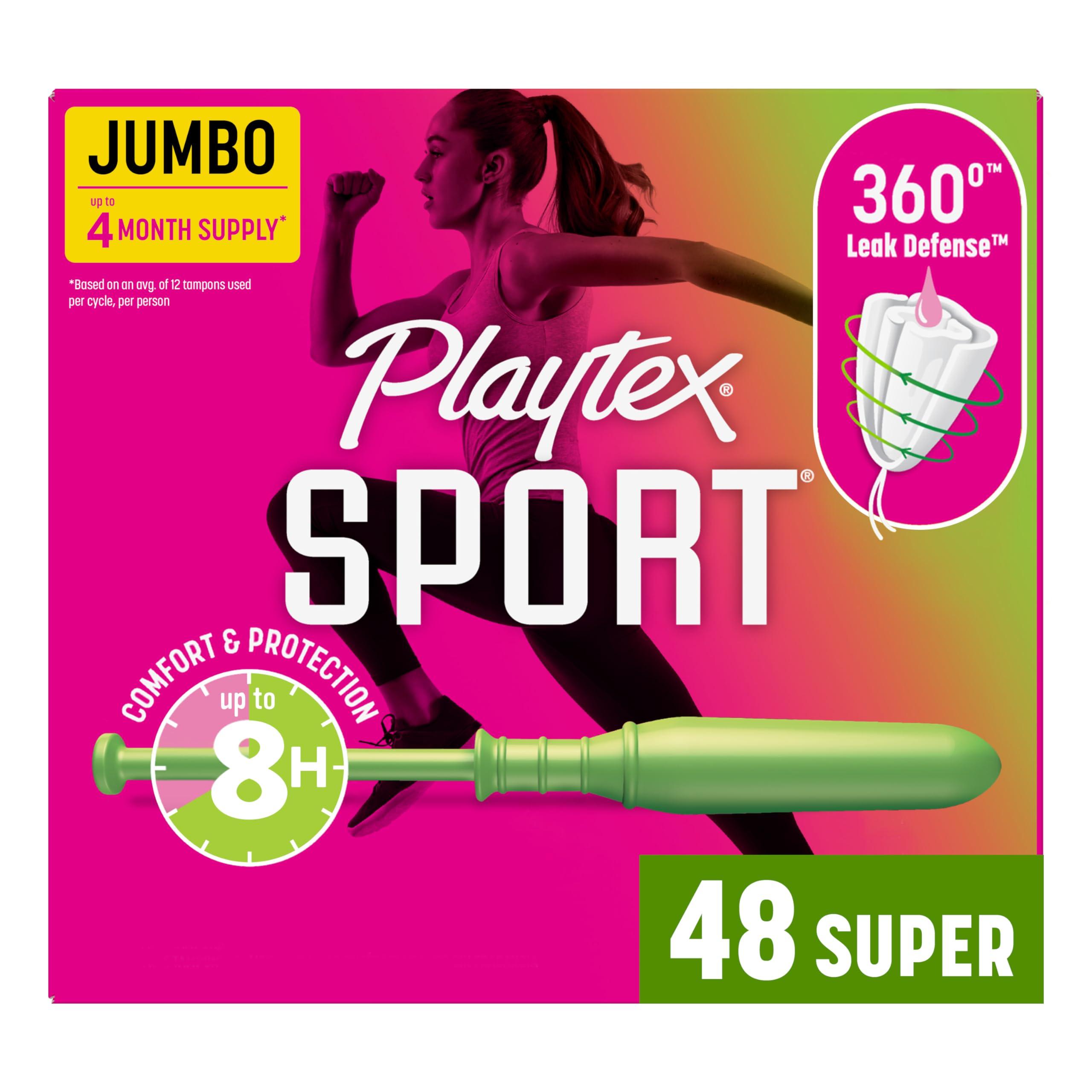 Playtex Playtex Sport Tampons Super Absorbency, White, Unscented, 48 Count