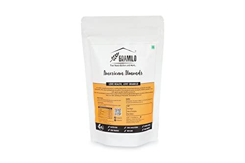 Gramilo-Your basic kitchen and more .. GRAMILO American Almond Regular, Natural & Healthy Superfood Energy Snack for Ideal for Baking, Salads & Snacking Delicious Dry Fruits, Good Source of Protein and Minerals,Pack of 250 Gram
