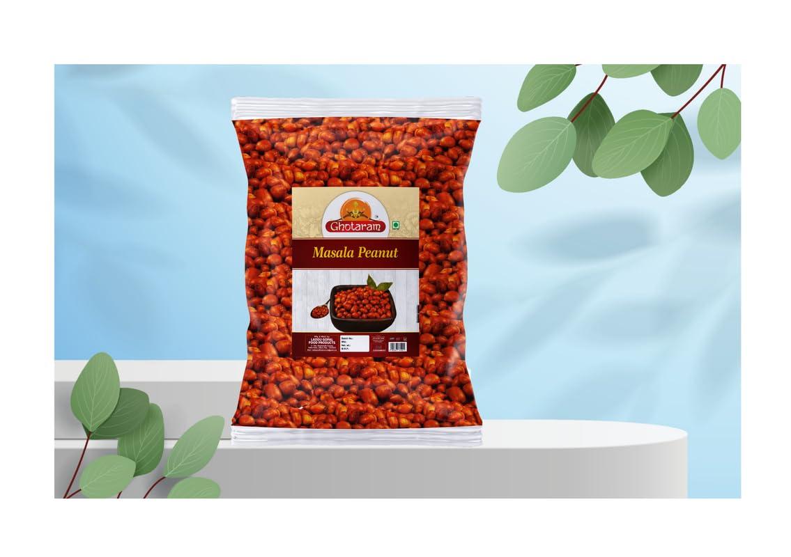 GHOTARAM Ghotaram Peanut - Salted Masala Moongfali | Nut Cracker Namkeen Snack | Sing - Masala Peanuts Fried Spicy Mungfali | Kutchi Bhachau Dabeli Special Singdana Healthy Namkeen-1Kg*1Pack
