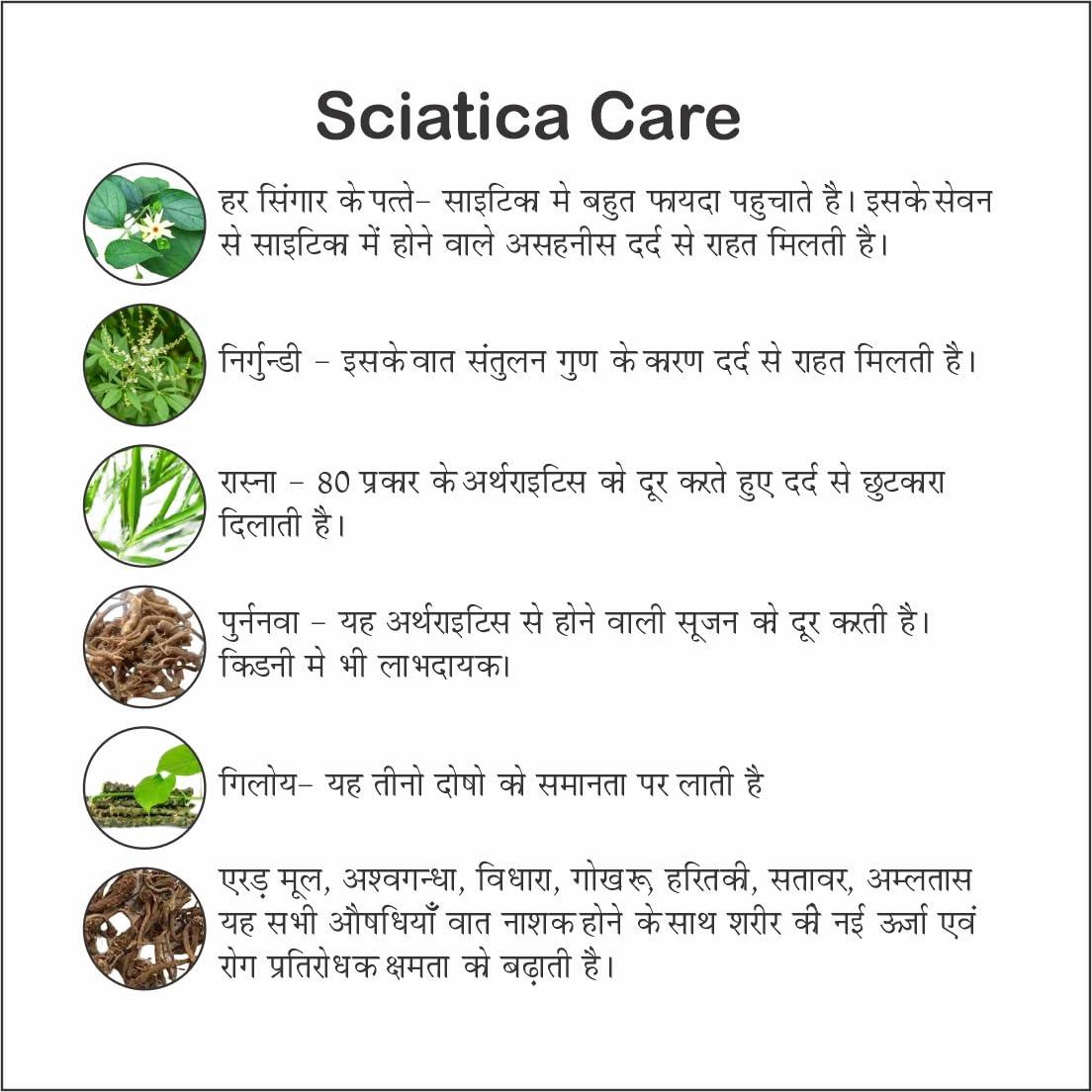 khajuraho Khajuraho Auyvedic Sciatica Care Pain Relief Kit | Dose for Scitica Disease Back Nerve One Side Leg Pain (Pack Of 3)