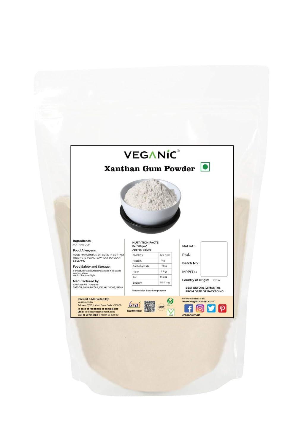 Veganic Veganic Xanthan Gum Powder | Thickening Binding/Baking Agent | Keto Friendly & Vegan | Gluten Free Food Stabilizer (400G)