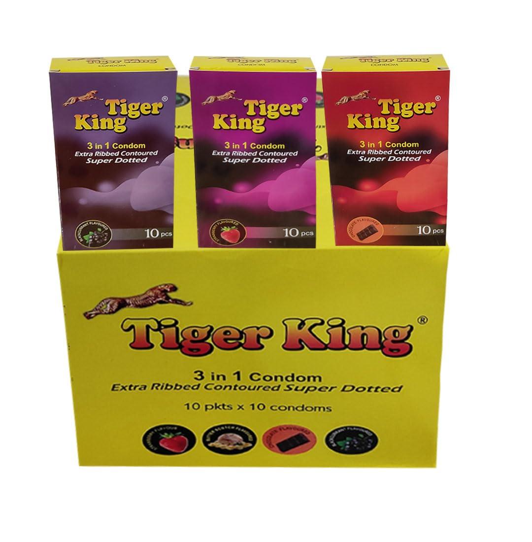 Amritveda TIGER KING CONDOMS 10PC IN ONE PACKET AND 100 PACKETS IN BOX | AMRITVEDA |