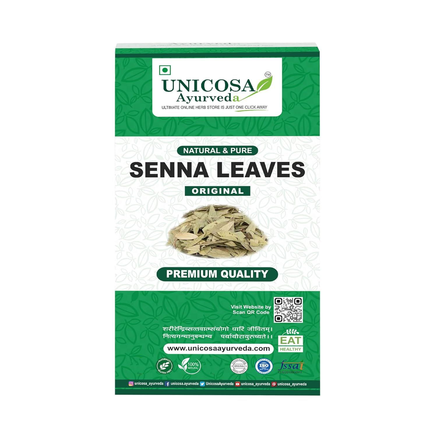 UNICOSA Ayurveda UNICOSA Ayurveda Natural Senna Leaf/Alexandrina/Cassia Angustifolia/Sonamukhi Patta/Sanay Patti, 400gm (200gm*2)