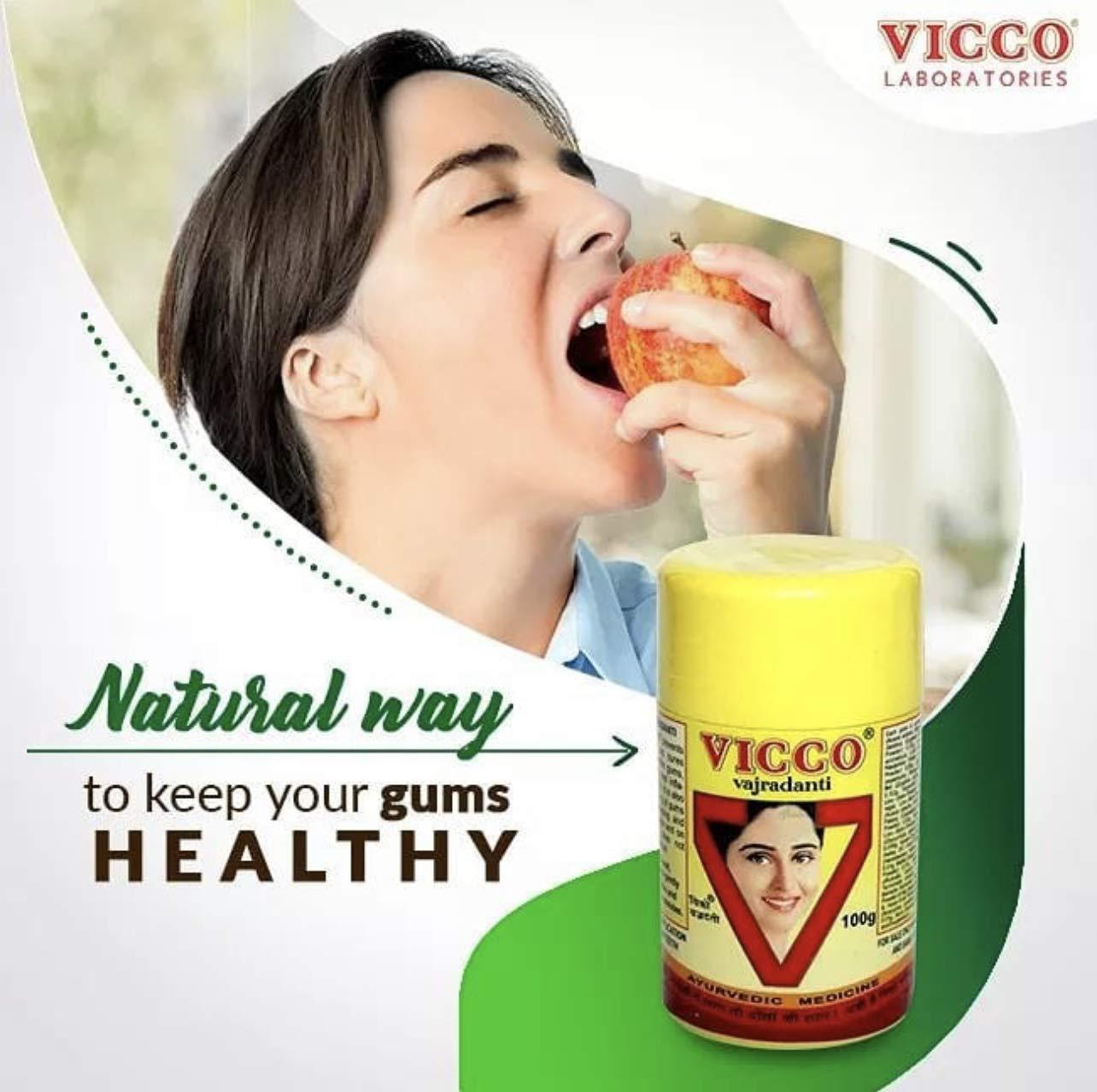 VICCO VICCO VAJRADANTI POWDER For Strong and Healthy Teeth & Gums (200g, 3)