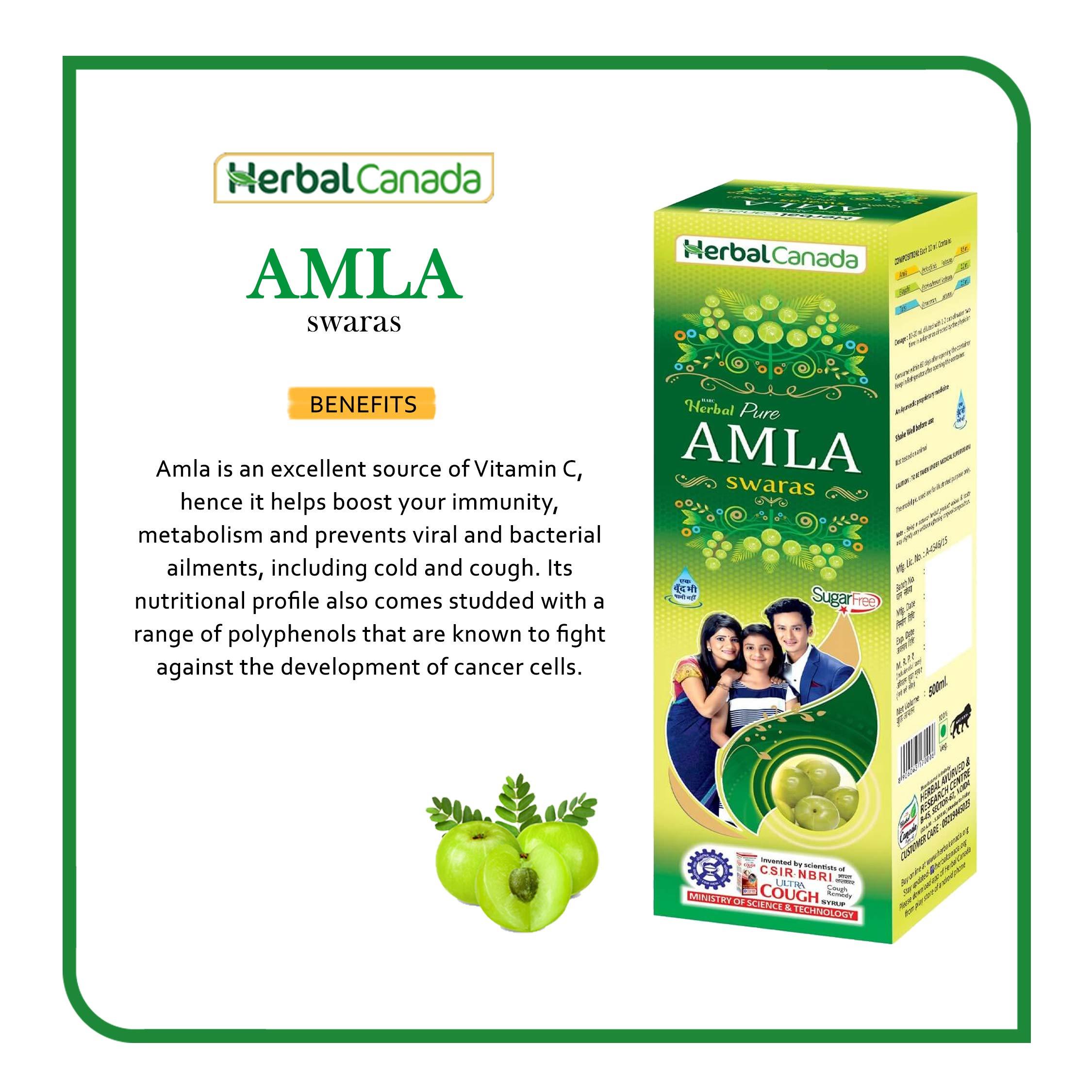 HERBAL CANADA HERBAL CANADA AMLA SWARAS AND ALOEVERA RAS 500ML - COMBO PACK
