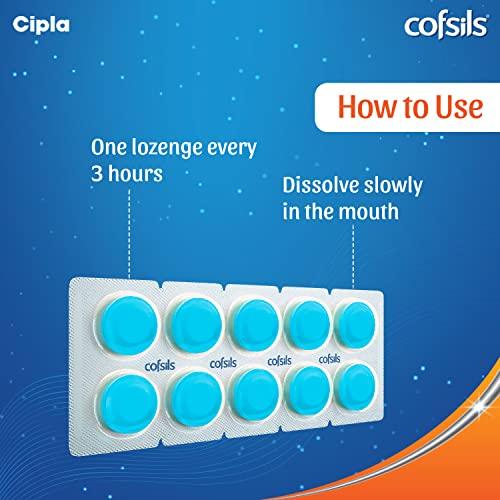Cipla Cipla Cofsils Lozenges (200 Count) | Fresh Mint Flavour | Quick Relief from Sore Throat, Itchy Throat and Scratchy Throat (10 x 20 Strips)