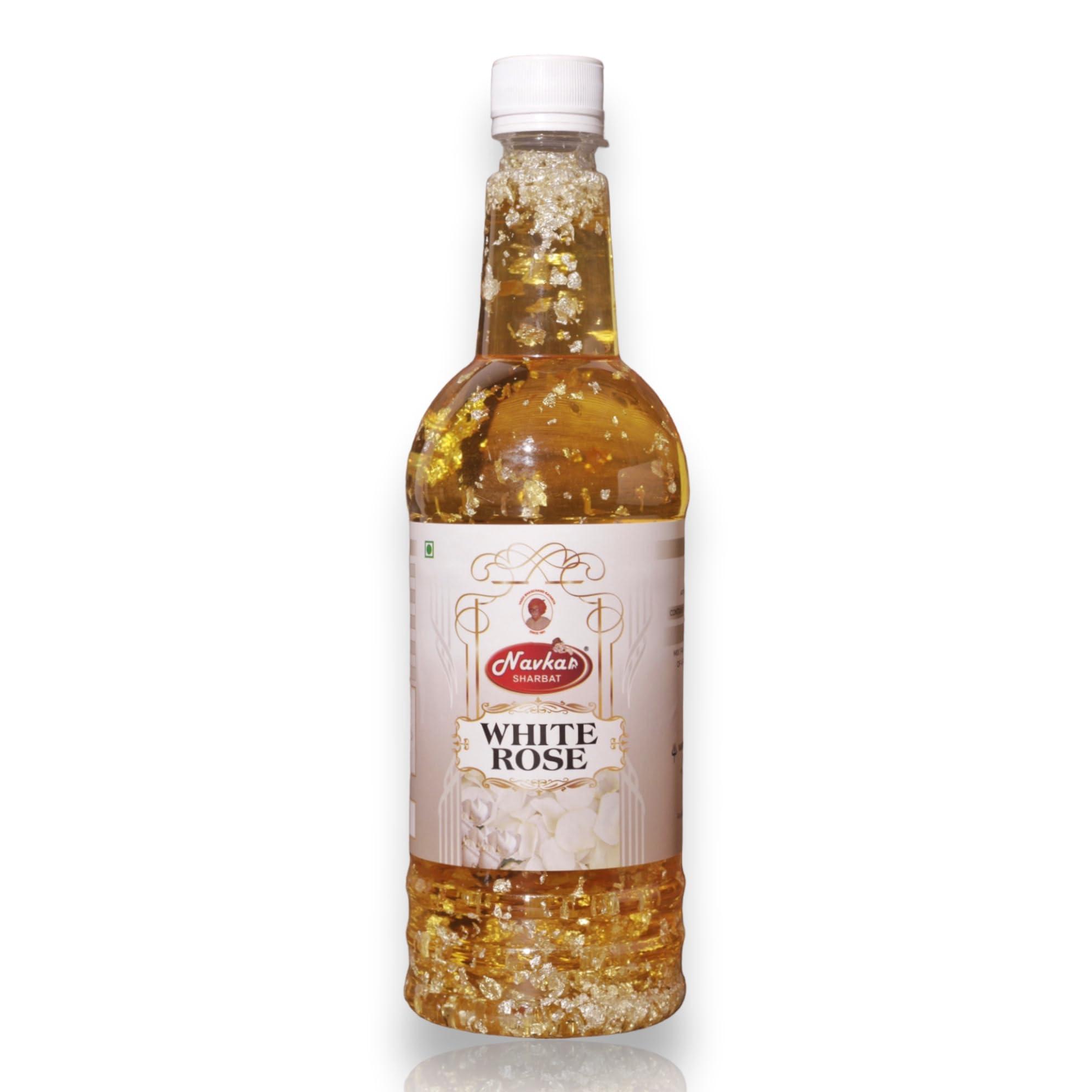 NAVKAR Navkar Sharbat White Rose l Gulab Syrup, 750ml
