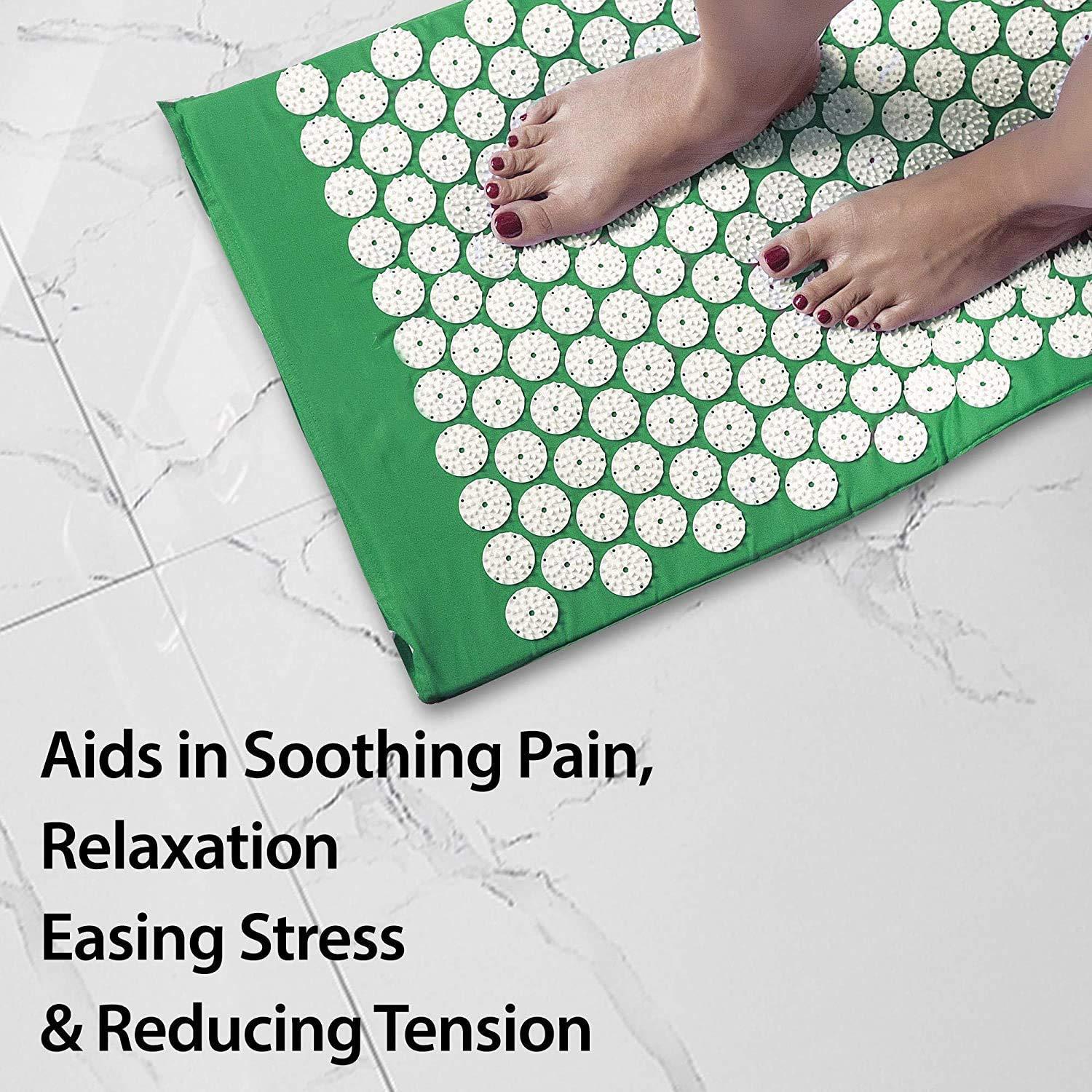 SHOPECOM SHOPECOM Back and Neck Pain Relief Acupressure Mat and Pillow Set, Chronic Back Pain Treatment - Relieves Your Stress of Lower Upper Back and Sciatic Pain (multicolor)