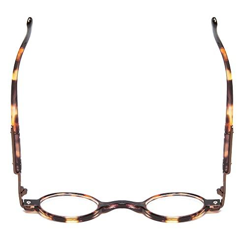 Calabria Calabria R314 Vintage Professor Oval Reading Glasses Incredibly Lightweight, Tortoise, Medium