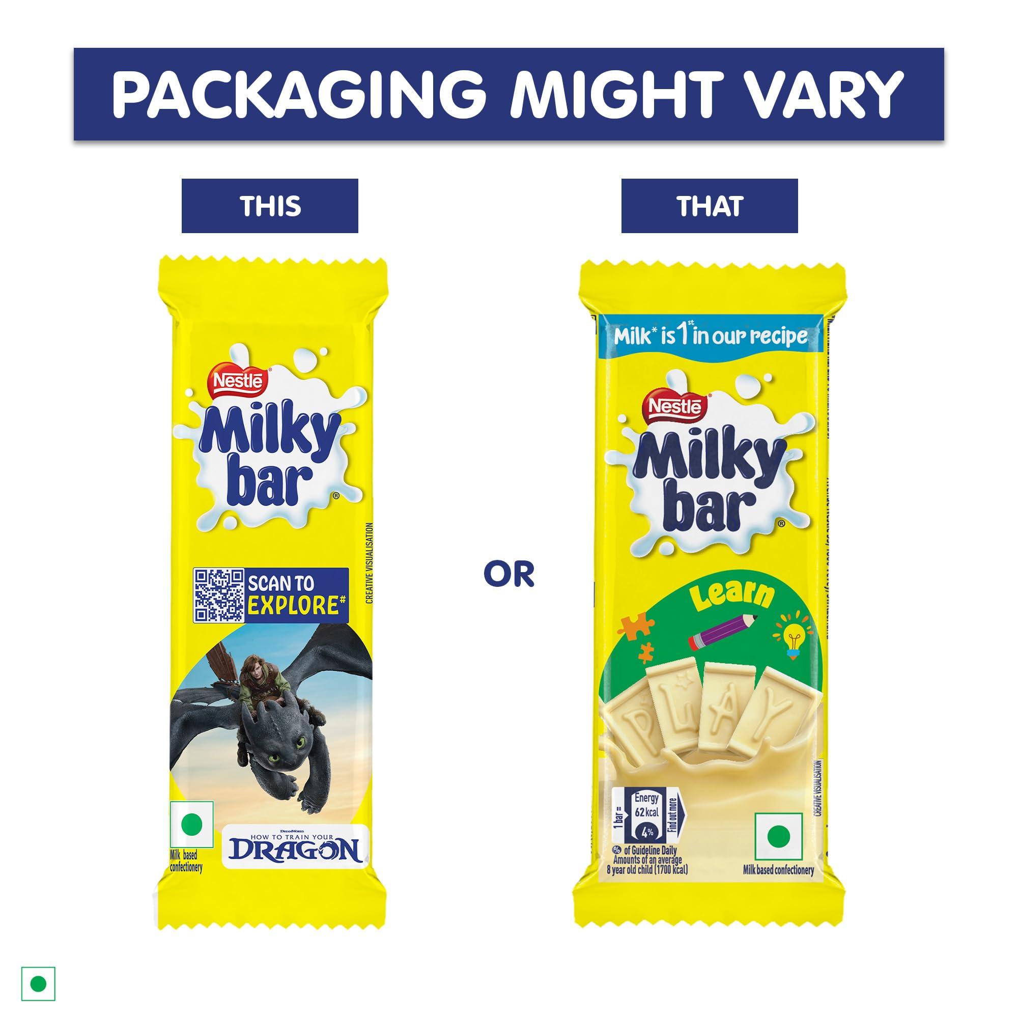 Nestle MILKYBAR MILKYBAR Creamy White Chocolate Tablet Bar, 60 Unitsx 12.5g Each - 750g, Box (Product Weight May Vary Upwards)