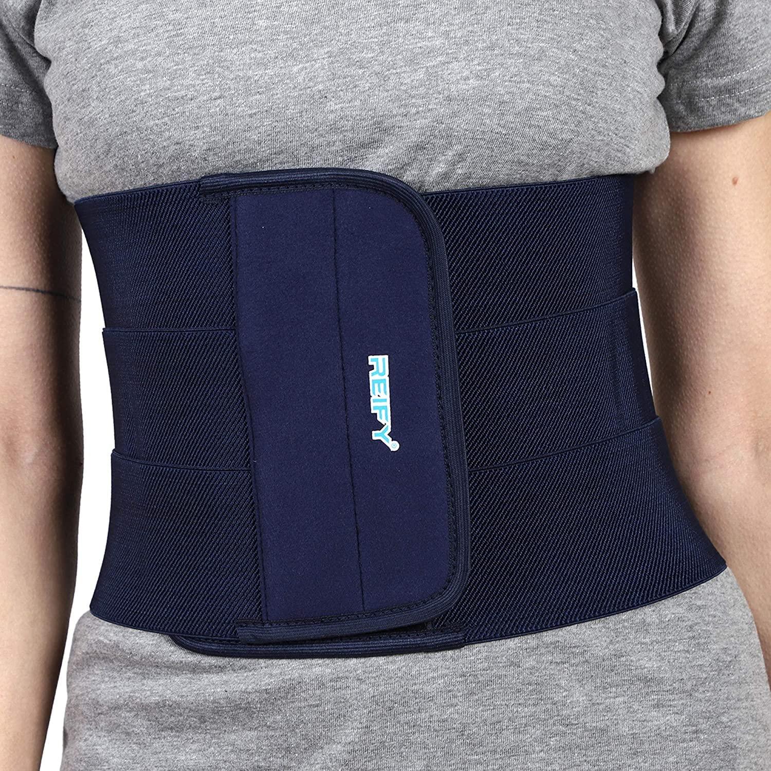 Reify Reify Abdominal Belt after delivery Tummy Reify Abdominal Belt after delivery Tummy Reduction Trimmer Belly Slimming Binder for Women post pregnancy care (Blue, M (30-34))