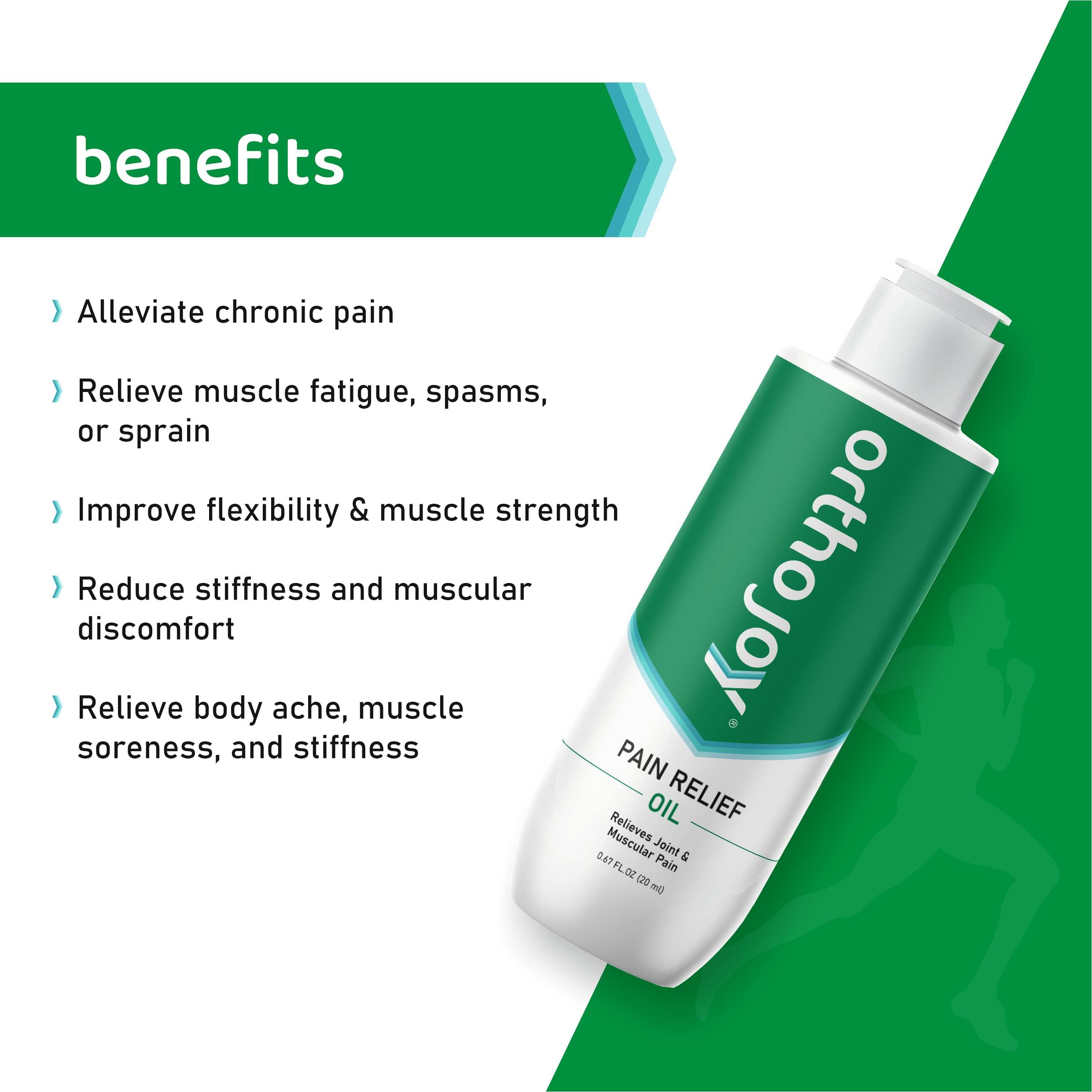 ORTHO JOY OrthoJoy Pain Relief Oil | Relieves Joint & Muscular Pain | Knee Pain | Quick & Long-lasting Relief with the Goodness of Ayurvedic Herbs - 20ml