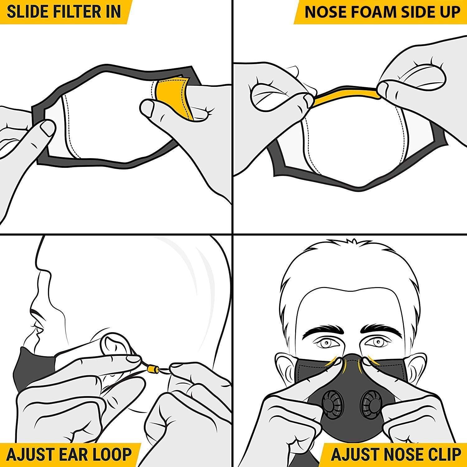 OxiClear OxiClear Kids N99 Pollution Mask with 4 Activated Carbon Filters, Washable & Reusable, D.R.D.O Certified (Paw Petrol)