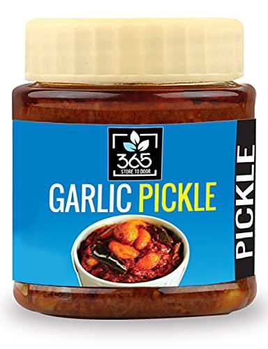 365 STORE TO DOOR 365 STORE TO DOOR Garlic Pickle, 250g | Lehsun Ka Achaar | Fresh and Tasty Pickles | Tangy and Delicious | Homemade, No Preservatives, No Oil | 100% Pure & Hygiene | Ready to Eat