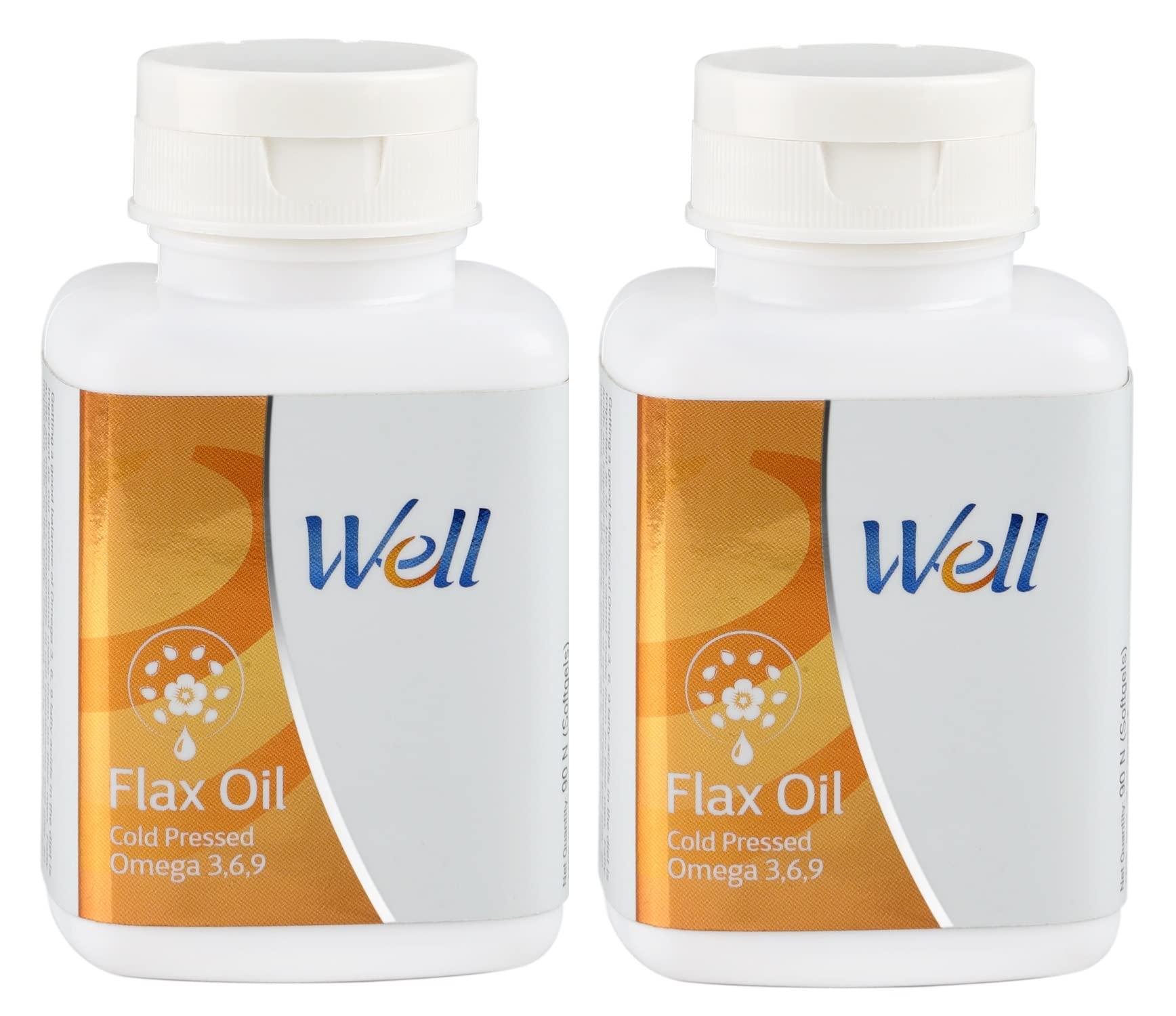 AuraNutrition Modicare well flax oil omega 3,6,9 pack of 90 softgels (Pack of 2)