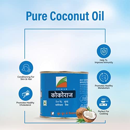 Cocoraj Cocoraj 100% Pure & Natural Coconut Oil Tin -175 Ml (Pack of 3)