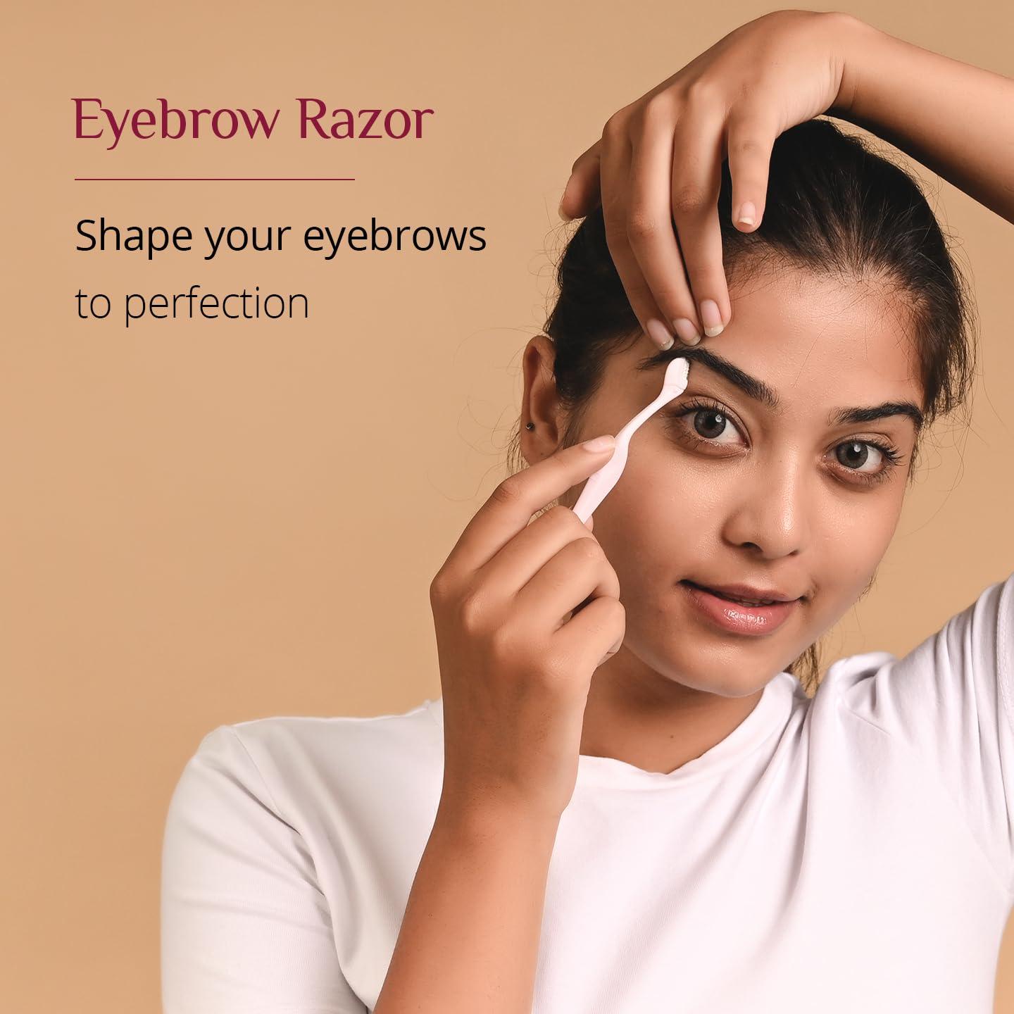 Carmesi Carmesi Women\'s Face Hair Removal Combo | 1 Face Razor, 1 Eyebrow Razor, 1 Facial Shaving Balm | Instant & Painless Hair Removal | For Eyebrows, Upper Lip, Forehead, Peach Fuzz, Chin and Sideburns