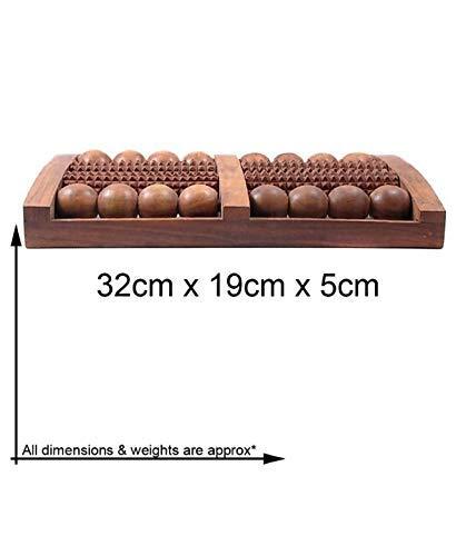 ISKA ISKA Wooden Foot Massager with Round and Spiked Rollers for Body Stress Acupressure Feet Care 1ps
