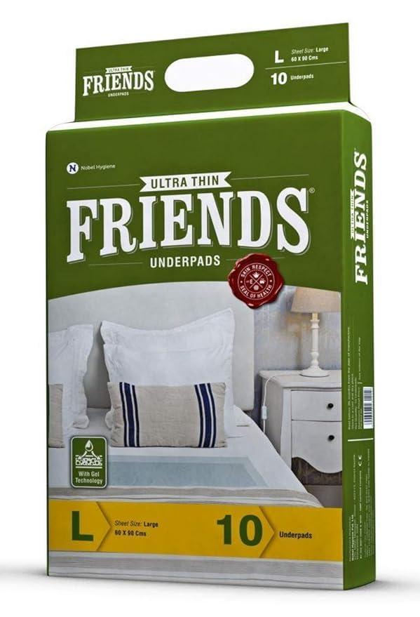 Generic Friends Classic Underpads, Large 60 X 90 cm, Super Absorbent Polymer & Soft Surface, (Pack of 8 X 10) 80s Value Pack Sold by MS Traders