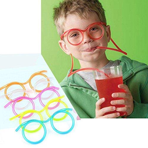 Generic Tradify All Funny Crazy Silly Straws for Kids/Goggle Shape Drinking Eye Glasses/Return Gift for Kids Birthday Party(Pack of 1) (Pink)