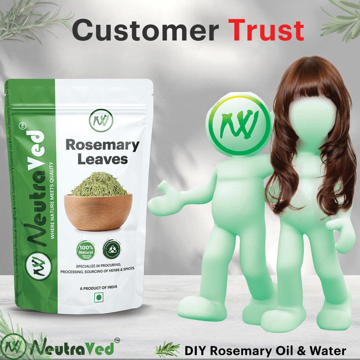 NeutraVed NeutraVed Rosemary Leaves 100g, for Hair Growth and Seasoning Food and Herbal Rosemary Tea | Packed Clean, No Dust and Stems Free in Stand-Up Zipper Pouch - 100 Gram